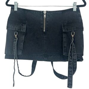 Ragged Priest Force Combat Mini Skirt Charcoal Size 6